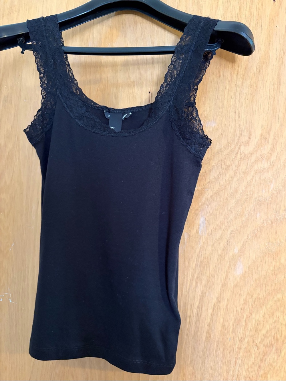 Black Lace-Trim Camisole Tank Top